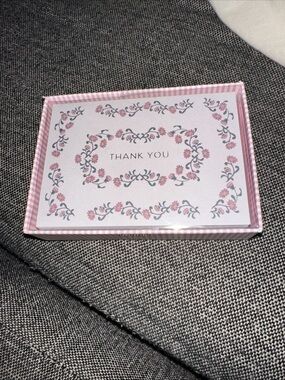 16 Thank You Floral Note Cards - Pink NEW Gartner Studios -